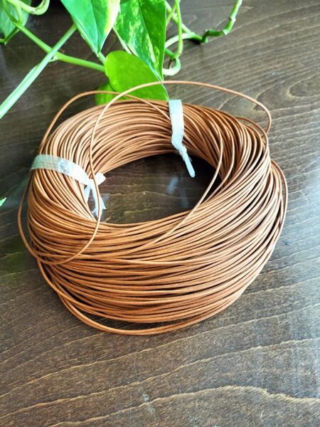 革紐 丸紐 本革 10m×1,5mm ブラウン レザー ハンドメイド