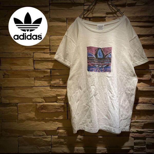 【USA古着】90s/万国旗タグ/常田大希/adidas/Tシャツ/希少デザイン USA製 Tシャツ 半袖