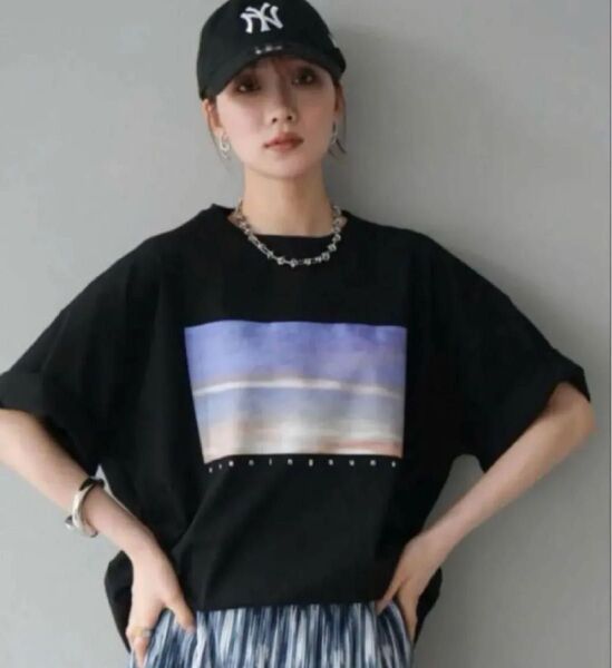 グラフィックビッグTシャツ ブラック リュミエ lumier同型 ゆったり オーバー