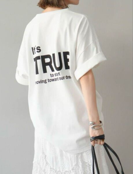 新品 バックロゴプリントビッグTシャツ オフ リュミエ lumier 同型