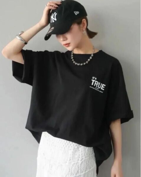 新品 バックロゴプリントビッグTシャツ ブラック リュミエ lumier 同型