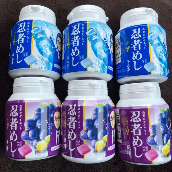 忍者めし たっぷりボトル 6個 ラムネ 巨峰