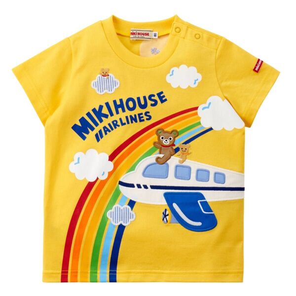 【新品】ミキハウス mikihouse 飛行機Tシャツ 黄 90cm 半袖Tシャツ