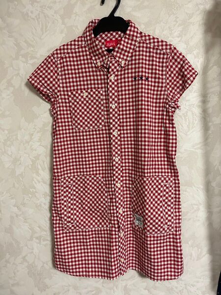 エックスガール ワンピース 半袖 チェック柄 シャツワンピース Mサイズ 限定セール価格 早い者勝ち プレゼント付き