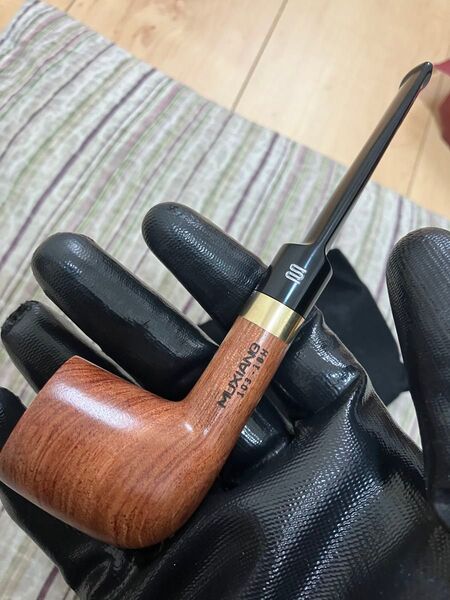 新品 ローズウッド製パイプ ロバット型 金輪 8ミリフィルター 喫煙具
