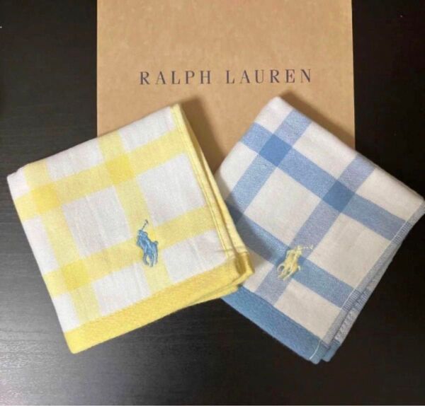 新品 ラルフローレン ガーゼタオルハンカチ 2枚セット