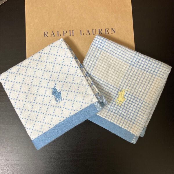 新品 ラルフローレン ガーゼタオルハンカチ 2枚セット