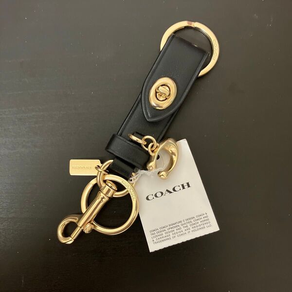 新品 COACH コーチ キーリング キーホルダー ブラック