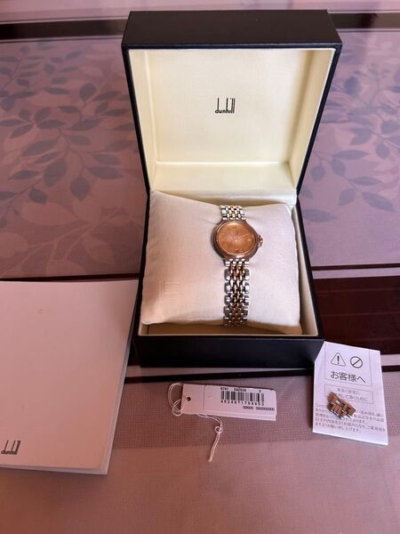 超美品 dunhill 腕時計ダンヒル エリート K18YG SS コンビ クォーツ 2ロウ レディース ゴールド文字盤