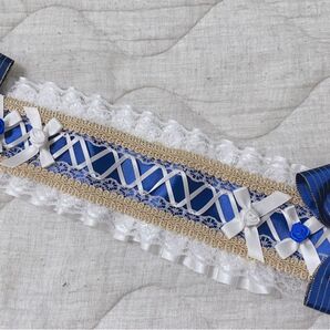 【No.36】ハンドメイド ヘッドドレス ネイビー×ホワイト