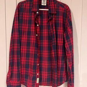 美品 FRANKLIN MARSHALL 長袖シャツ チェックシャツ レッド系 サイズM