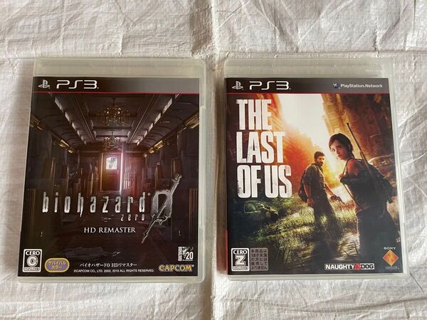 PS3 バイオハザード0 HDリマスター / ラストオブアス 2本 まとめ セット売り 中古ゲームソフト 現状品