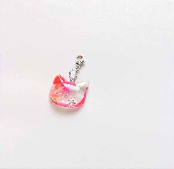 レジン☆お花の猫チャーム