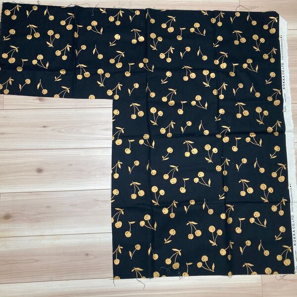 さくらんぼ柄 チェリー柄 ハンドメイド 生地 布 ハギレ はぎれ サクランボ柄