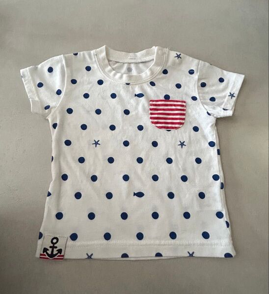 Tシャツ 半袖 ドット 70 保育園 幼稚園 男の子 女の子