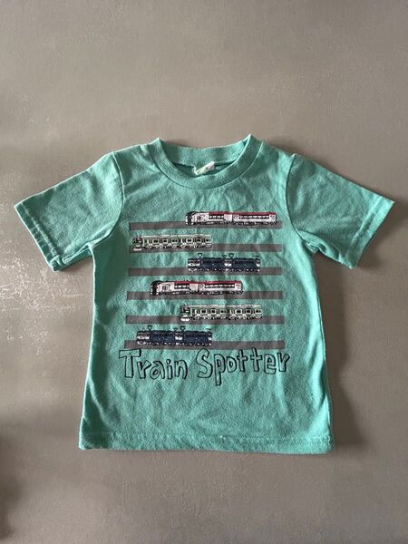 Tシャツ 半袖 電車 新幹線 緑 保育園 幼稚園 男の子 100 山手線 成田エクスプレス 貨物列車