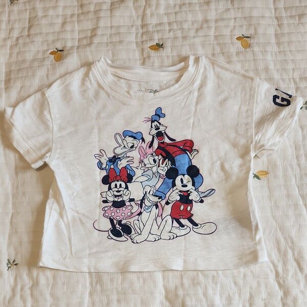 GAP キッズ ミッキーマウス 半袖Tシャツ 白 90