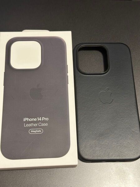 Apple純正 iPhone 14 Pro レザーケース ミッドナイト MagSafe対応 中古品 正規品