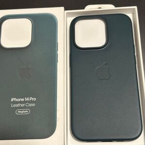 新品未使用 iPhone14 Pro レザーケース フォレストグリーン Apple純正 MagSafe対応 正規店購入