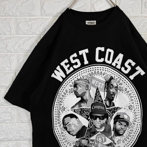SHAKA WEAR Tシャツ WESTCOAST ALLSTAR デカロゴ 半袖 ブラック L オーバーサイズ