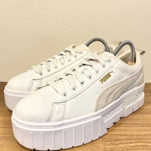 PUMA LEATHER MAYZE WNS プーマ レザー メイズ ホワイト ベージュ レディース 381983-13