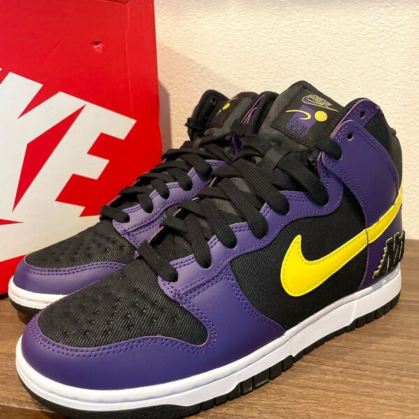 NIKE DUNK HI PRM EMB Lakers ナイキ ダンク ハイ プレミアム レイカーズ DH0642-001 メンズ