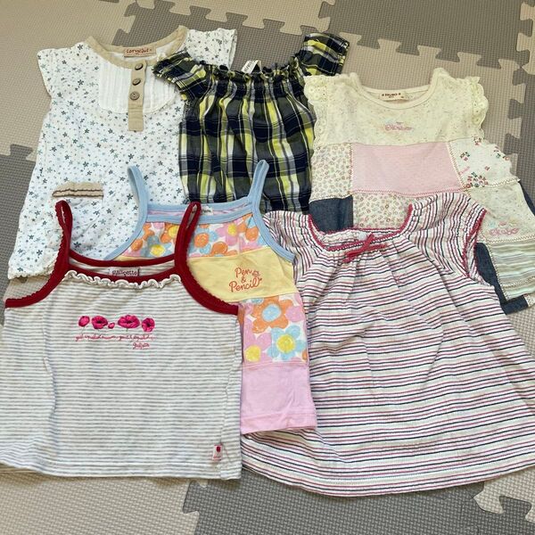 女の子 夏服 半袖 セット売り キャミソール 幼稚園 保育園 ベビー キッズ まとめ売り Tシャツ トップス