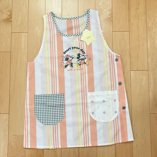 新品タグ付き ミッキー ミニー エプロン M〜L