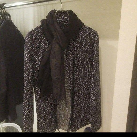 ZARA MAN ネイビー花柄シャツ スリムフィット
