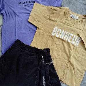 150-160 メゾピアノ M スカート+Tシャツ2枚