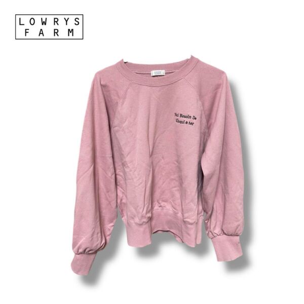 lowrys farm スウェット ピンクトレーナー クロップド丈