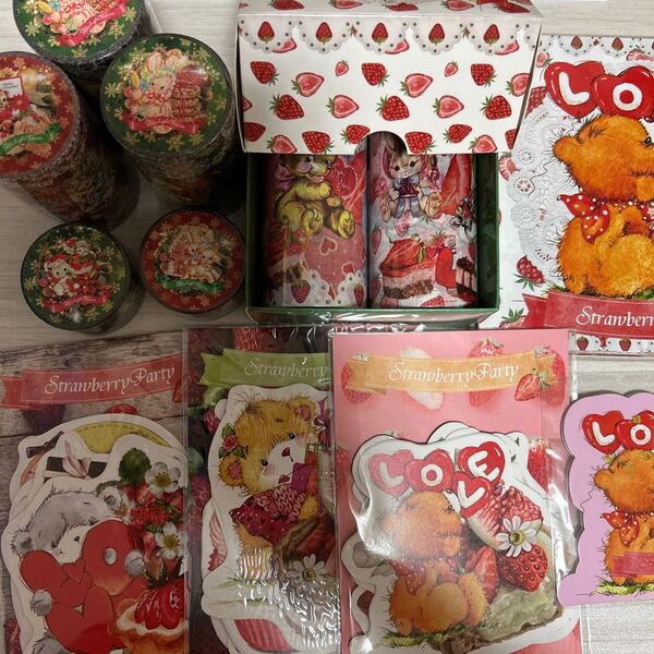 nene様 箔押しマスキングテープ レア strawberry partyセット