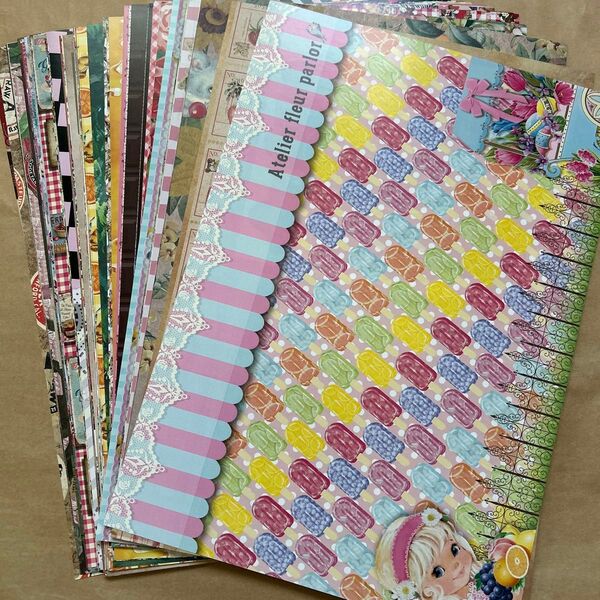 デザインペーパー コラージュシート コラージュ レトロアニマル アメリカンレトロ ビンテージ