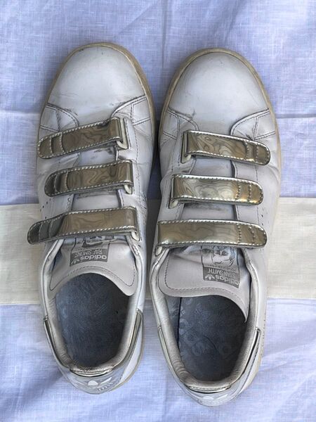 アディダス raf simons スタンスミス ラフシモンズ ベルクロ adidas 27.5 ホワイトxシルバー 激レア
