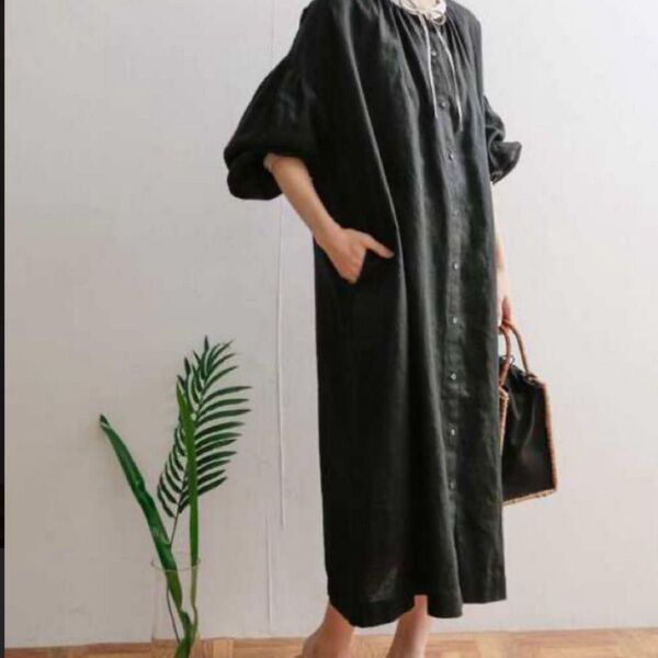 URBAN RESEARCH DOORS バイカラーリネンワンピース