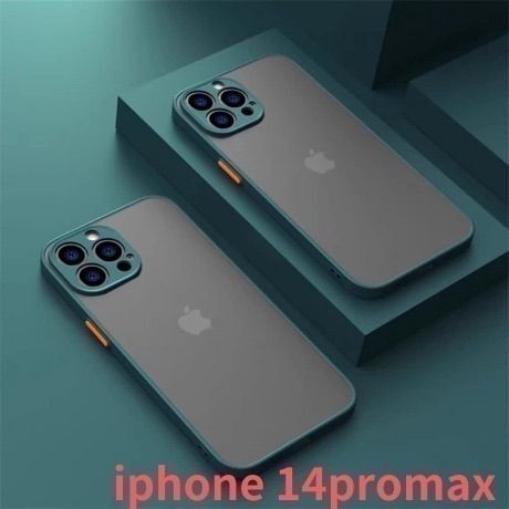 【iPhone14promax用】 TPU素材 カバー マット グリーン 耐衝撃