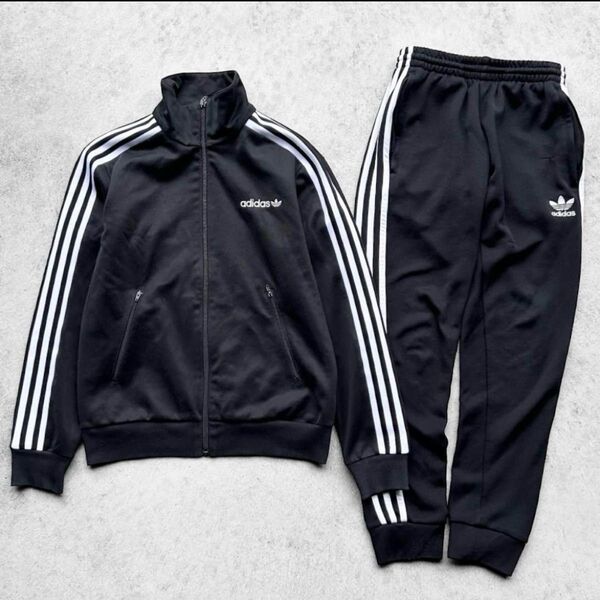 adidas アディダス 刺繍ロゴ トラックジャケット ジャージ 上下 セットアップ トラックジャケット スウェット