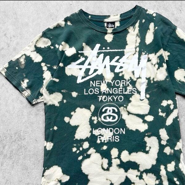 【 正規品 】 希少 STUSSY オールド ステューシー 両面ロゴ ワールドツアー タイダイ Tシャツ