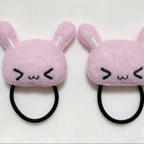 うさ萌 ヘアゴム(ピンク)2点セット
