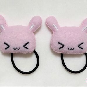 うさ萌 ヘアゴム(ピンク)2点セット