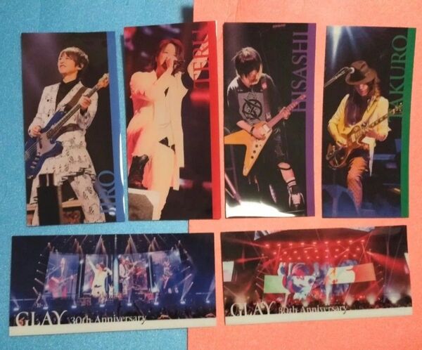 GLAY GiGO 30th マルチクリアホルダー vol.2 クリアファイル 全6種 コンプリートセット