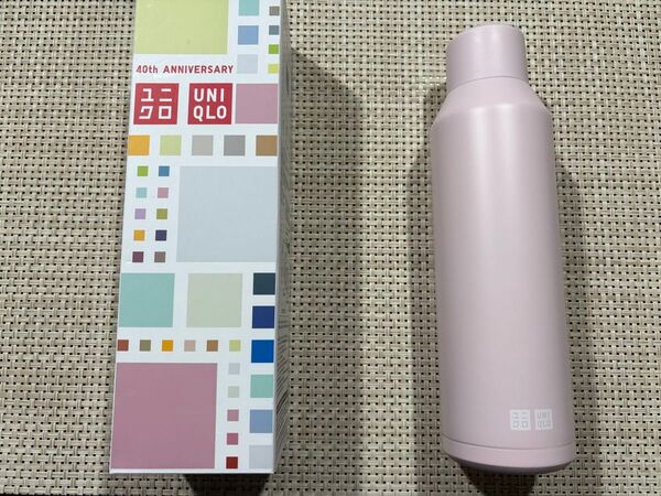 【新品未使用】UNIQLO 40th ANNIVERSARY 炭酸対応 ステンレスボトル 薄ピンク ユニクロ 水筒