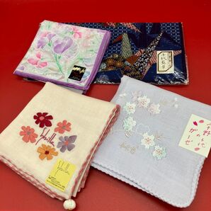 《新品未使用》シビラ&宇野千代&他**ハンカチ4枚セット