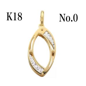 number 0 ペンダント トップ K18 ゴールド チャーム 18金 3Dデザイン 新品 K18WG