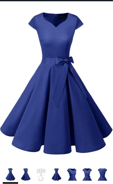 Dresstell(ドレステル)ワンピース レディース レトロワンピース 膝丈 Vネック 半袖 パーティーフォマール ワンピース