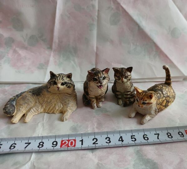 はしもとみお 猫の彫刻 フィギュア モイくん チミちゃん ママン ネコ キジトラ セット ガチャ 猫の彫刻2 ネコの彫刻 ねこ