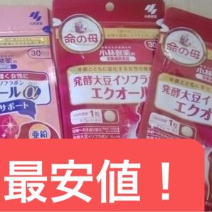 最安値! 小林製薬 エクオールα 1袋 エクオール 2袋 計 3袋 発酵大豆イソフラボン 美容サポート 命の母