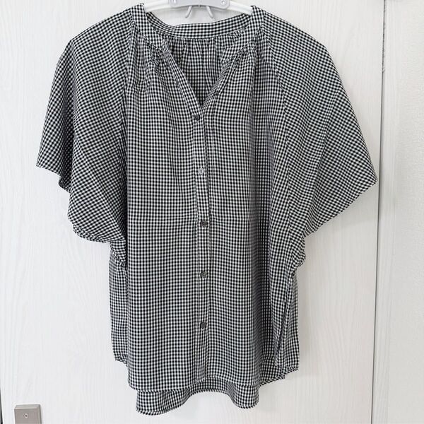 【新品タグ付】グローバルワーク さらさらリラックスプリントブラウス半袖 M