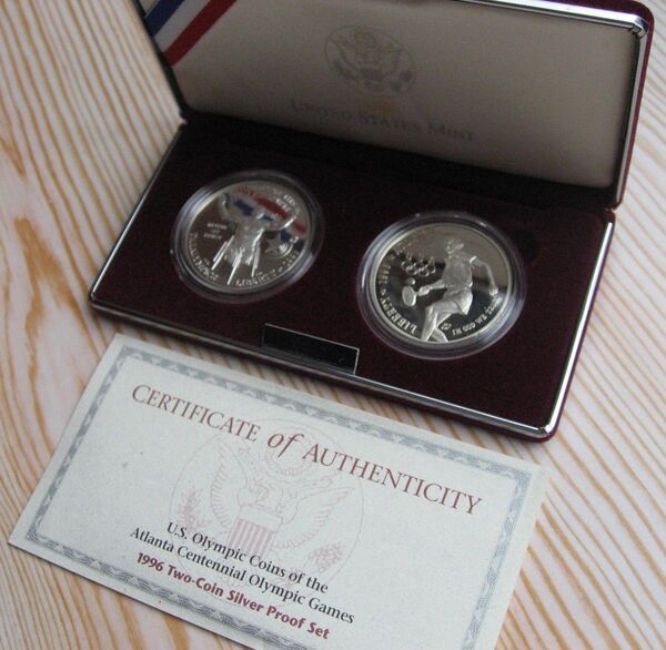 アメリカ 1996年 アトランタ五輪 プルーフ銀貨 2枚セット