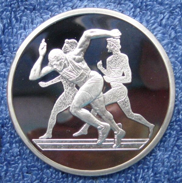 ギリシャ 2004年 10ユーロ銀貨 アテネオリンピック ランナー